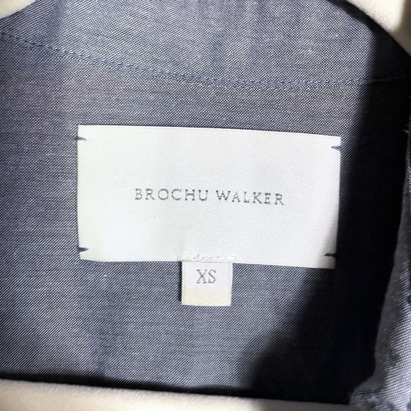 Brochu Walker Havana Shirt Dress Washed Slate Tiered Midi Button Front Sz XS - Picture 8 of 11